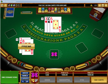blackjack europeén au SpinPalace Casino