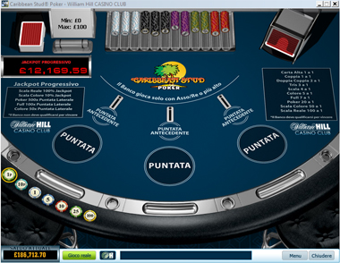 caribbean poker au William Hill Casino Club