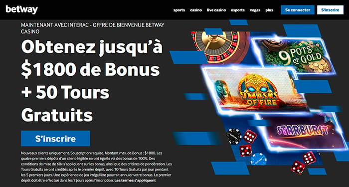 betway casino bonus canada
