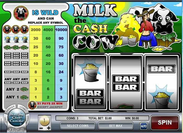 milk the cash cow machine à sous