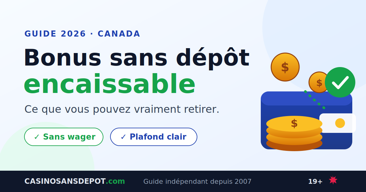 Bonus sans dépôt encaissable au Canada : retirer ses gains réels