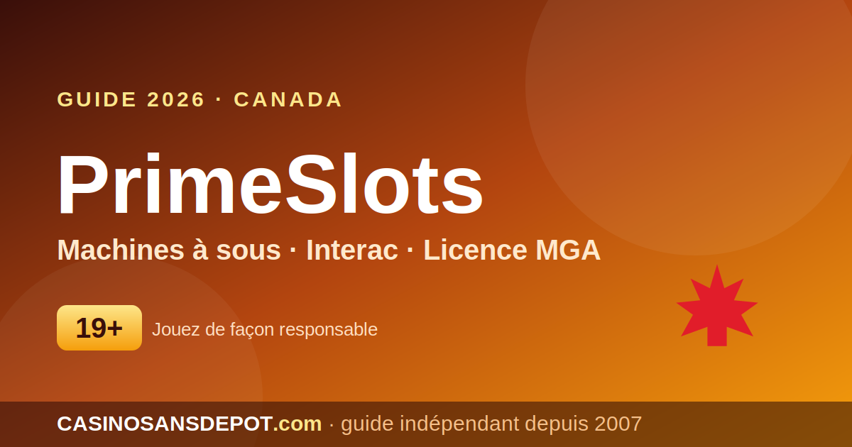 PrimeSlots casino en ligne – avis pour le Canada