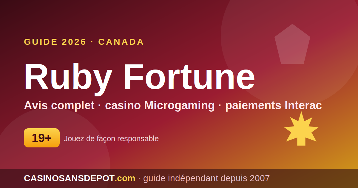 Ruby Fortune Casino en ligne – avis pour le Canada
