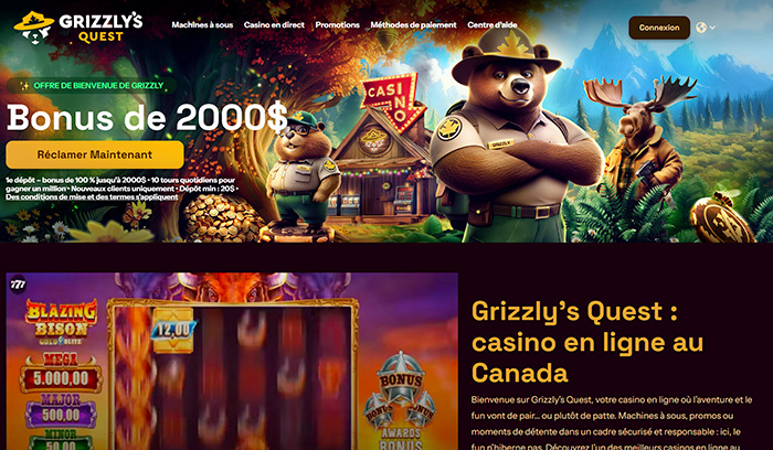 Grizzly’s Quest Casino jeux en ligne