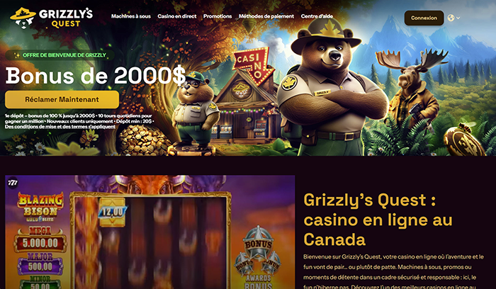 Grizzly's Quest Casino en ligne Canada