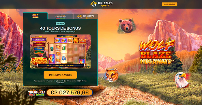 Bonus exclusif Grizzly’s Quest Casino – Aperçu