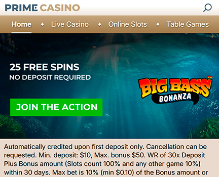Prime Casino Big Bass Bonanza
